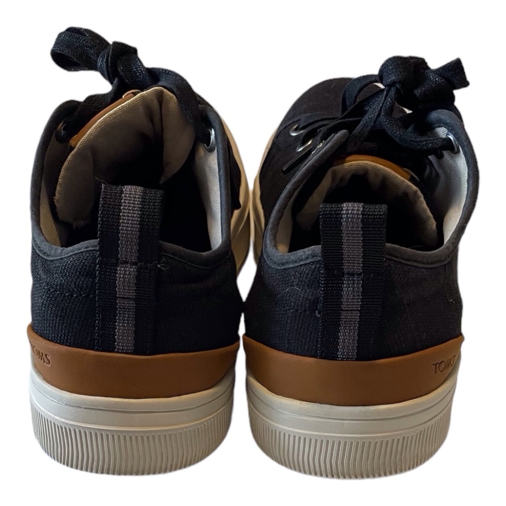 Toms Men's Black Fabric Vans, 8 - Picture 4 of 7